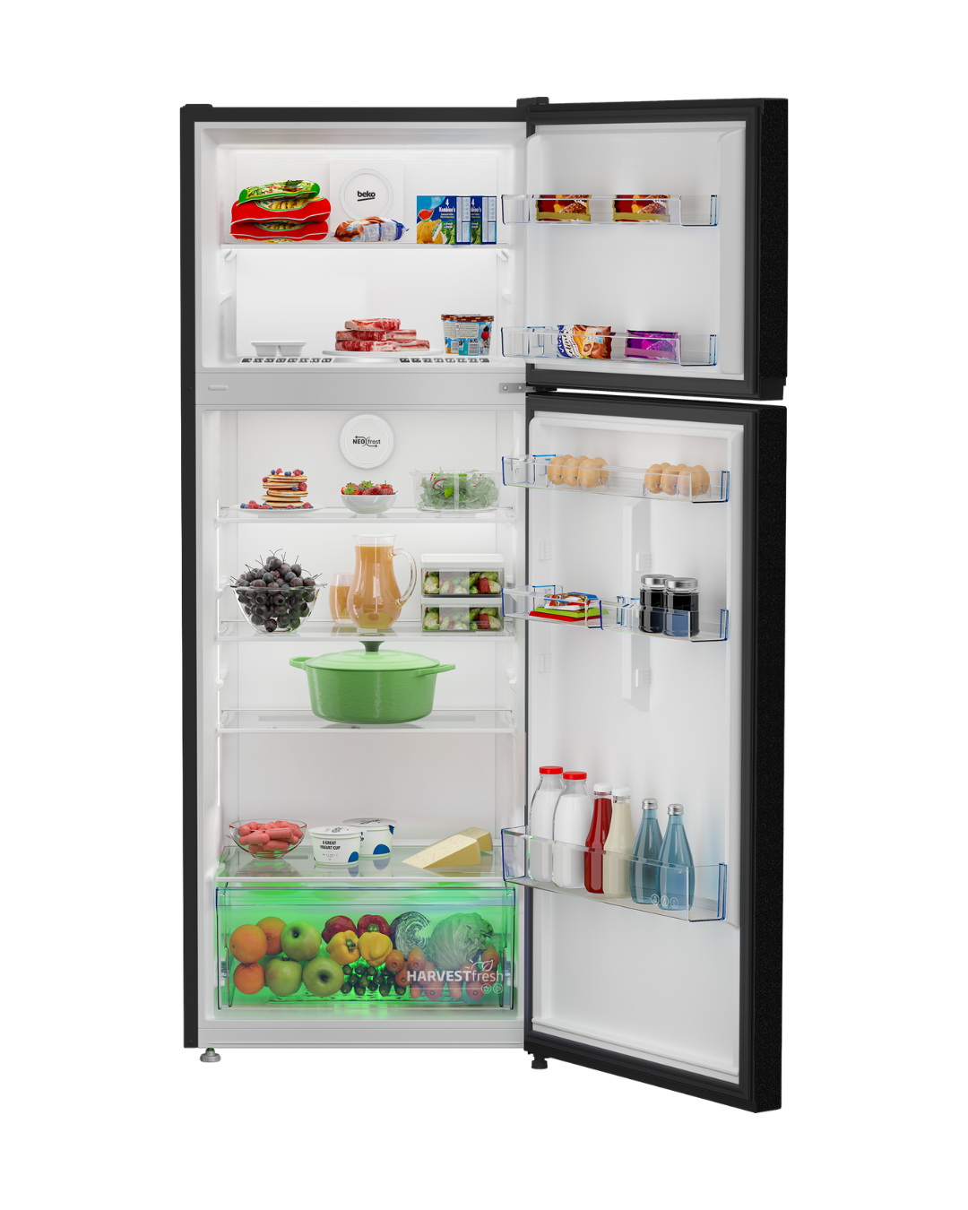 Beko RDNG455M20PB 455L No Frost Top Mount Freezer Refrigerator