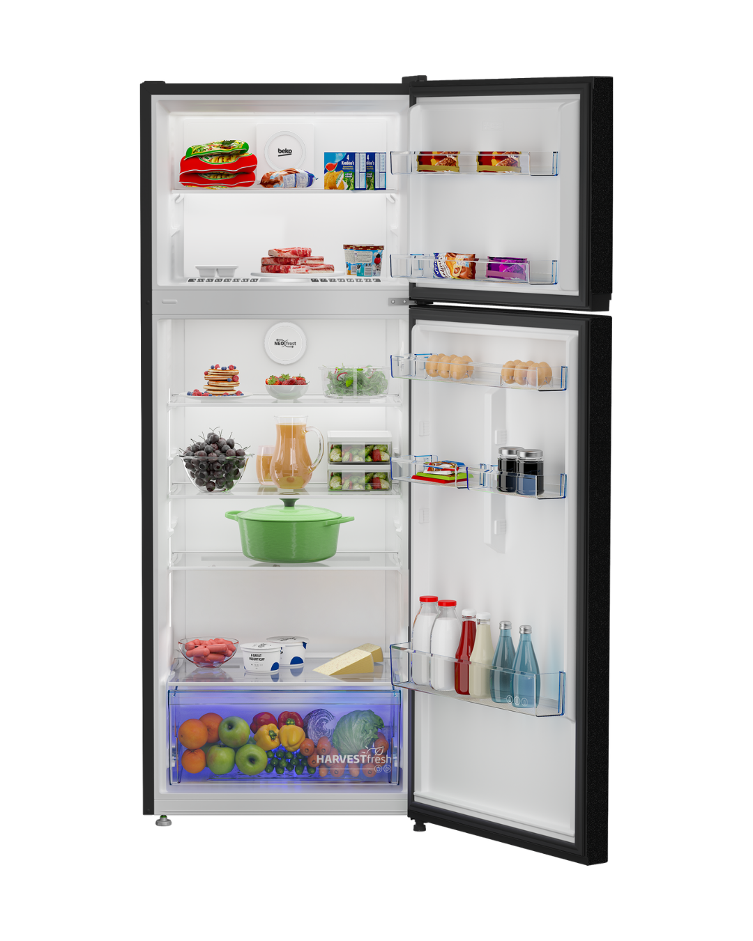Beko RDNG455M20PB 455L No Frost Top Mount Freezer Refrigerator