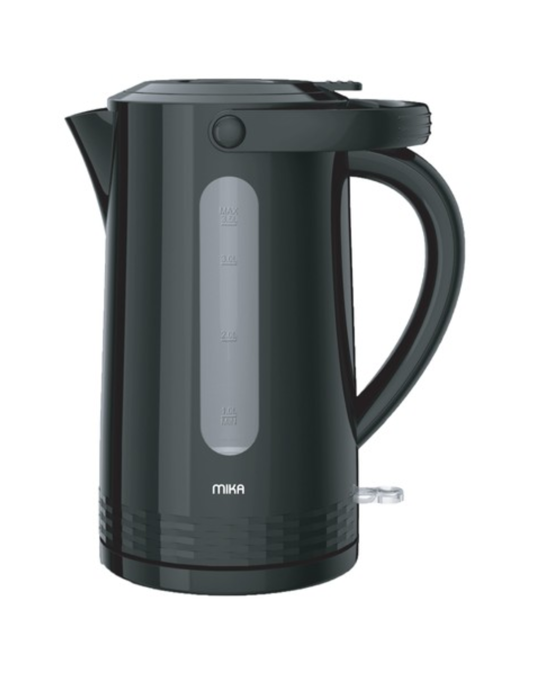 MIKA Kettle, 3.5L, Plastic, 360º Cordless, Concealed Element, Black