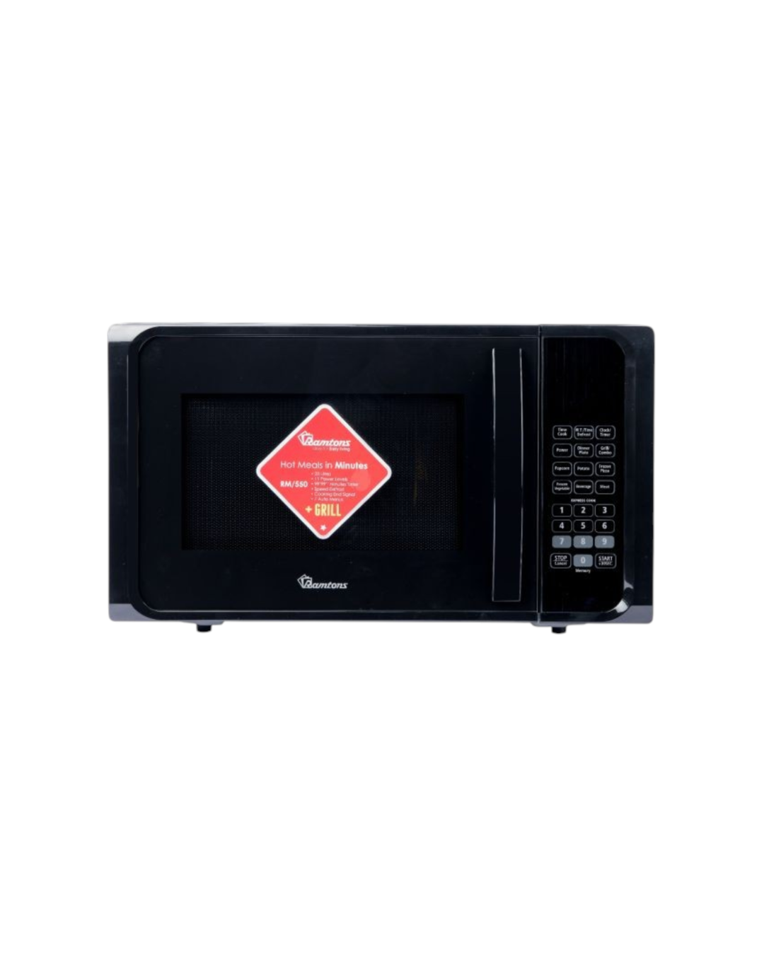 Ramtons 23 LITRES MICROWAVE+GRILL BLACK- RM/550