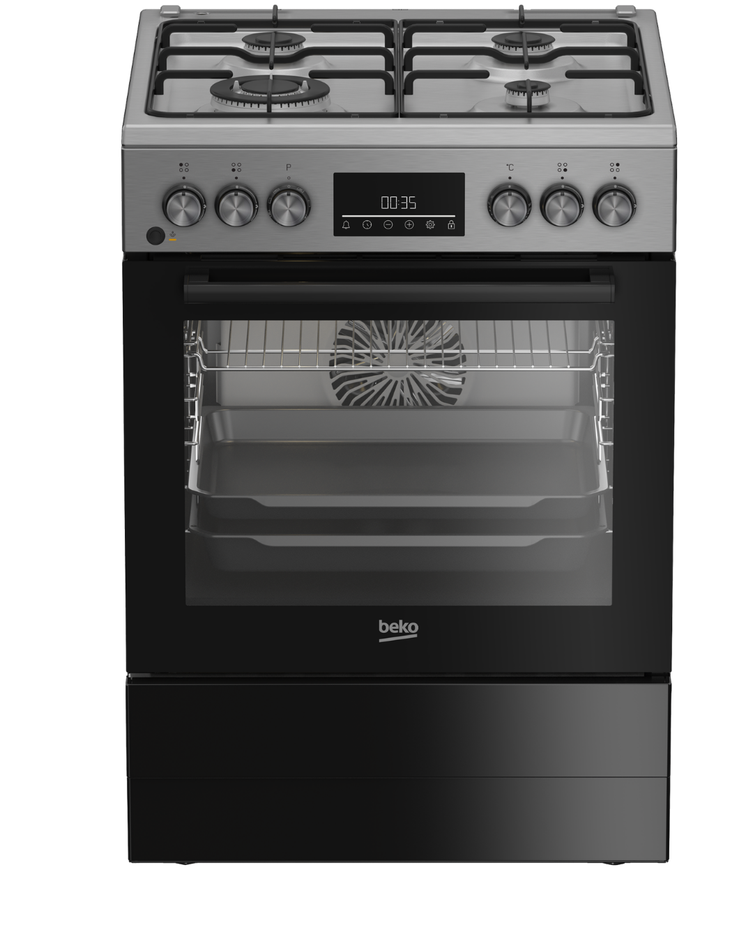 Beko FBM6320SXDL 60cmx60cm 3Gas & 1Wok Burners Multi-Function Cooker