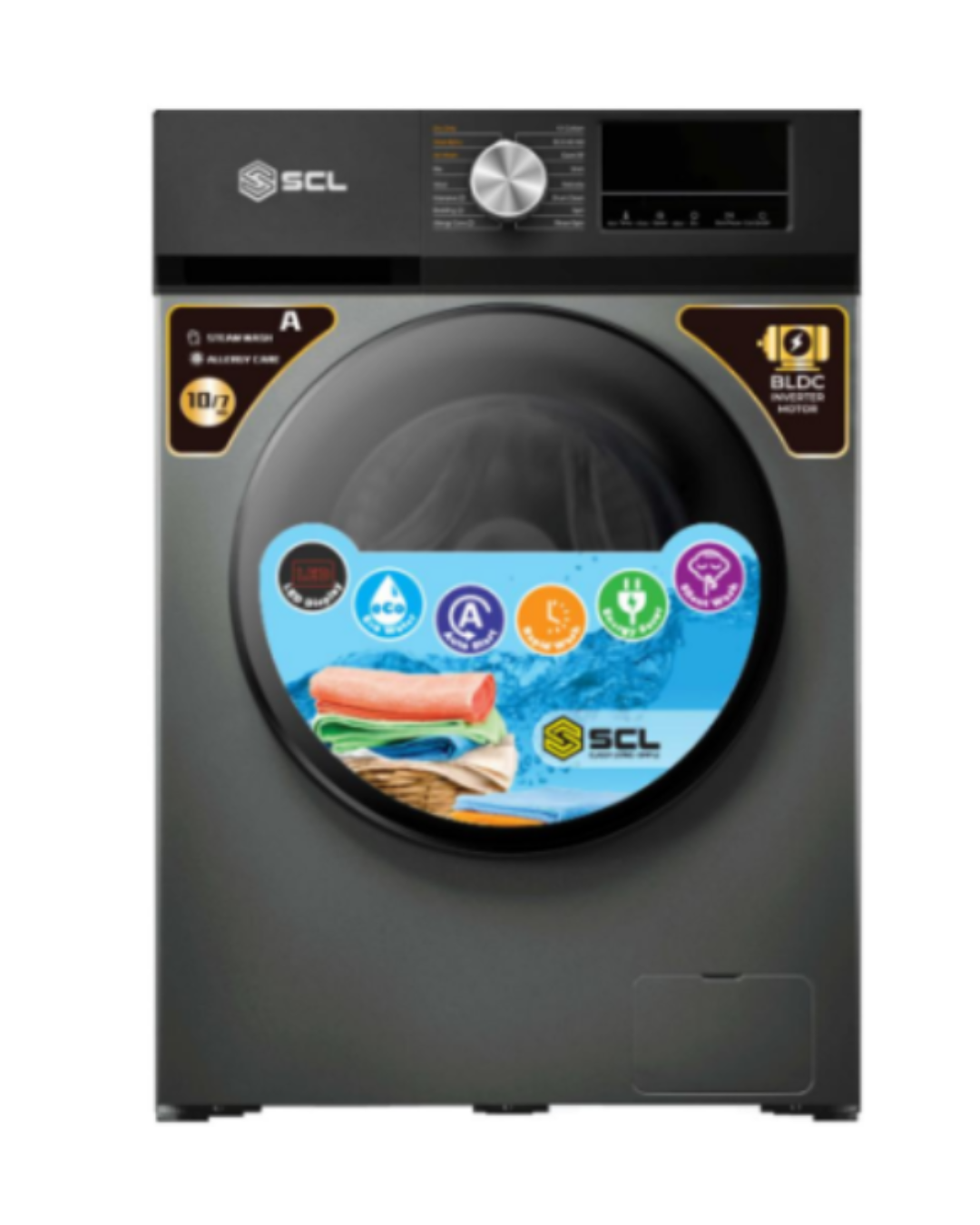SCL-WD10714TlSG 10kg/ 7Kg 1400RPM BLDC Inverter Front Load Washer Dryer